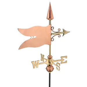 Cottage Banner Copper Weathervane - H58 x W39 x L28 cm