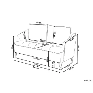 2 Seater Boucle Sofa White HOBRO