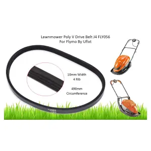 2 x Flymo Lawnmower Poly V Drive Belt FLY056/FL267 by Ufixt