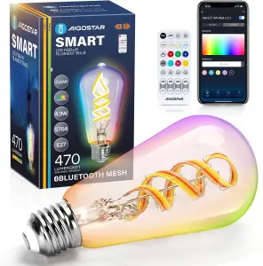 Aigostar E27 Smart Bluetooth Mesh Bulb 4.9W 470LM ST64