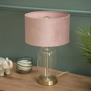 Glass Desk Lamp Gold / Blush