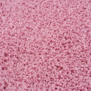 Myshaggy Collection Living Room Rugs Solid Design  Pink