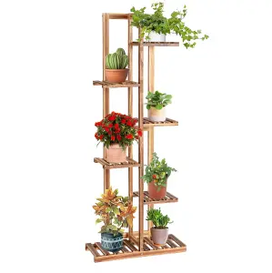 Costway 6 Tier Flower Stand Wooden Vertical Potted Plant Rack Home Garden Freestanding Display Shelf