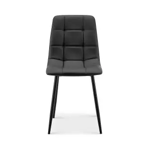 Zurich Grey Faux Leather Dining Chair with Modern Elegance