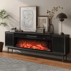 COSTWAY 86 cm Electric Fireplace 5000 BTU Recessed Fireplace Insert w/ Remote Control