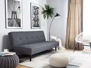 Beliani Retro Sofa Bed VISBY Dark Grey