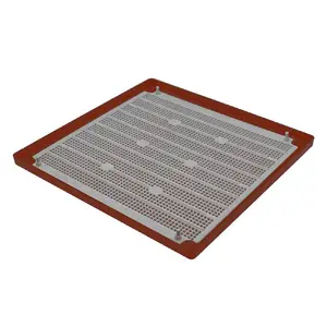 H-Smart Terracotta Louvre Air Vent 6'' x 6'' Plastic Grille with Removable Flyscreen Cover, 166 x 160mm.