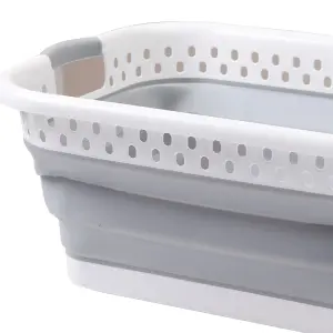 39L Collapsible Foldable Laundry Basket - Grey