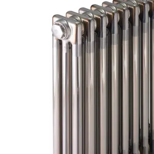 Acova Raw metal 3 Column Radiator, (W)628mm x (H)600mm