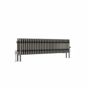 Right Radiators 300x1462 mm Horizontal Traditional 3 Column Cast Iron Style Radiator Raw Metal