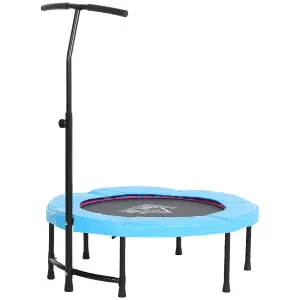 HOMCOM 40'' Mini Trampoline Adult Rebounder Jumper w/ Handle Fitness Blue