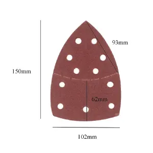 20 x Hook and Loop 150 x 102mm Sanding Sheets 120 Grit, Delta Detail Pads