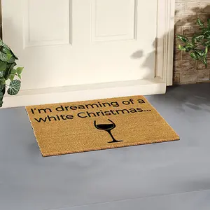 I'm dreaming of a White Wine Christmas Doormat