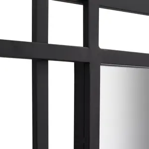 Iron Rectangle Wall Mirror Black