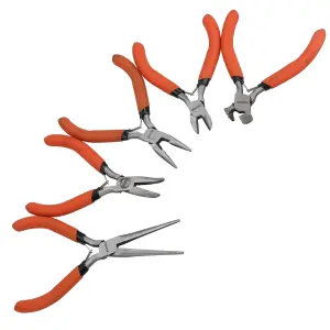 Mini Pliers Cutter 5pc Storage Case Craft Model Electric Cutting Long Nose