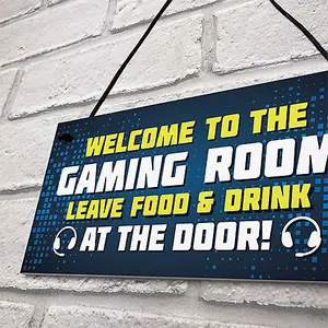 Gaming Sign Funny Gamer Gift Boys Bedroom Man Cave Sign Brother Son Gift