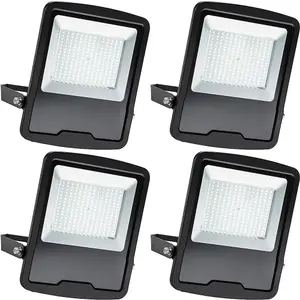 4 PACK Slim Outdoor IP65 Floodlight - 150W Daylight White LED - High Output