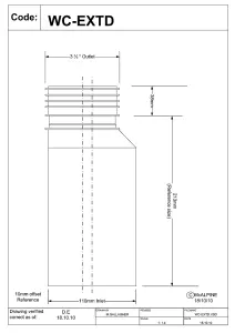 McAlpine WC-EXTD 10mm Offset Adjustable Length Extension Piece for Rigid WC Connectors