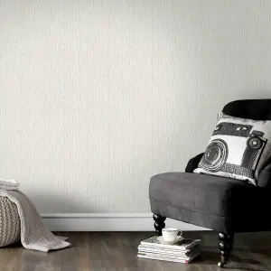 Boutique Silver effect Grasscloth Textured Wallpaper Sample