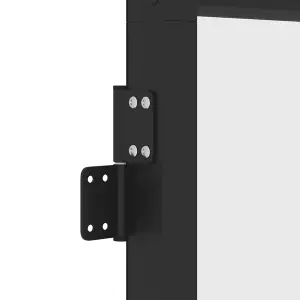 Berkfield Interior Door Slim Black 83x201.5 cm Tempered Glass and Aluminium