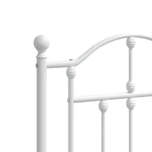 Berkfield Metal Bed Frame with Headboard and Footboard White 150x200 cm