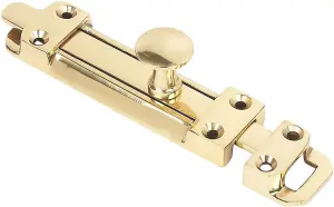 Dzina Sliding Surface Door Tower Bolt 150mm x 32mm (6 x 1. 1/4 Inch) Polished Brass Pack of 1