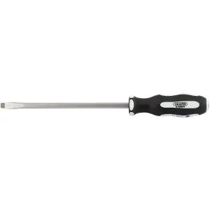 Draper 'Pound Thru' Plain Slot Soft Grip Screwdriver, 8 x 200mm 35184