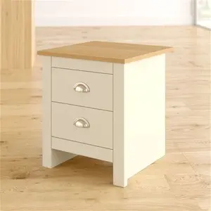 Loretta 2 Drawer Bedside Table Zipcode Design Colour: Cream