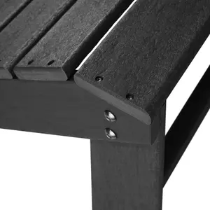 Footstool - weatherproof UV-resistant foot rest for Adirondack garden chair - black/black