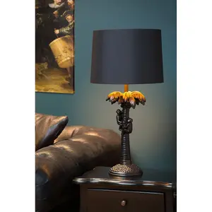 Lucide Extravaganza Coconut Retro Table Lamp 30.5cm- 1xE27 - Black