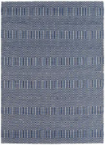 Modern Rug, Handmade Wool Rug for Bedroom, & Living Room, Easy to Clean Geometric Rug, 4mm Thick Blue Rug-160cm X 230cm