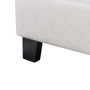 Fabric EU Double Bed Light Grey ROANNE