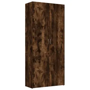 Shoe Cabinet Smoked Oak 80x35.5x180 cm Engineered Wood