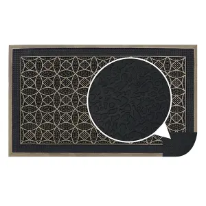 JVL Havana Rubber Pin Doormat, 45x75cm, Circles