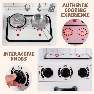 COSTWAY Kids Play Kitchen Toy Set Chef Pretend Play Toy w/ Oven Sink & Stove