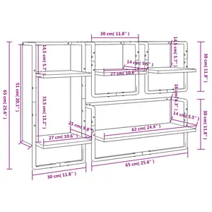 Marusya 4 Piece Floating Shelf (Set of 4) Sonoma Oak