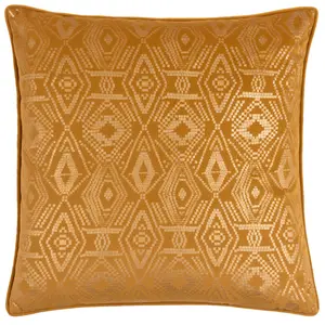 Geometric Square Throw Pillow Cover Mustard