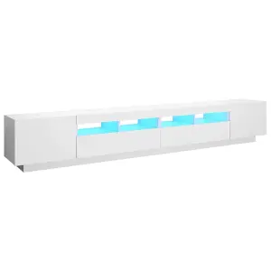 Berkfield TV Cabinet with LED Lights White 260x35x40 cm