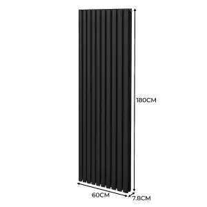 Oval Column Radiator & Valves - 1800mm x 600mm - Black