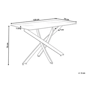 Glass Top Dining Table 120 X 70 Cm Silver MARAMO