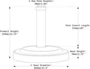 Black Heavy Duty 12 KG Resin Parasol Base