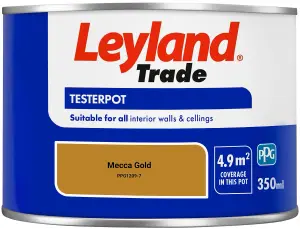 Leyland Trade Vinyl Matt Walls & Ceilings Emulsion Paint Mecca Gold (PPG1209-7) 350ml Tester