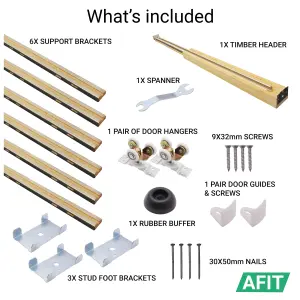 AFIT Pocket Door Kit - Single Pocket Door Sliding System - 1200 x 2400mm Max Door Size