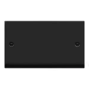 Matt Black 2 Gang Blank Plate - SE Home