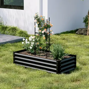 Rectangular Galvanized steel Garden Flower Bed Galvanized Raised Planter Box Outdoor Raised Garden Bed Kit 120cm W