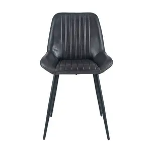 Mariners Genuine Leather Upholstered Dining Chair Ash Black