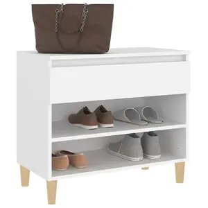 Berkfield Shoe Cabinet White 70x36x60 cm Engineered Wood