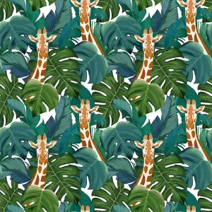 Bobbi Beck eco-friendly green tropical giraffe wallpaper