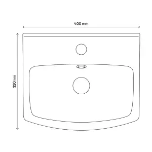 Veleka Gloss Grey Freestanding Cloakroom vanity unit & basin set (W)400mm (H)880mm