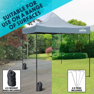 Dellonda Premium 2x2m Pop-Up Gazebo Water Resistant Carry Bag Stakes Weight Bags